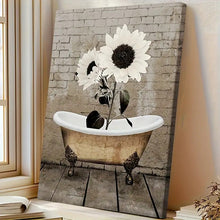Sunflowers Wrapped Canvas Wall Art In Wooden Frame For Home