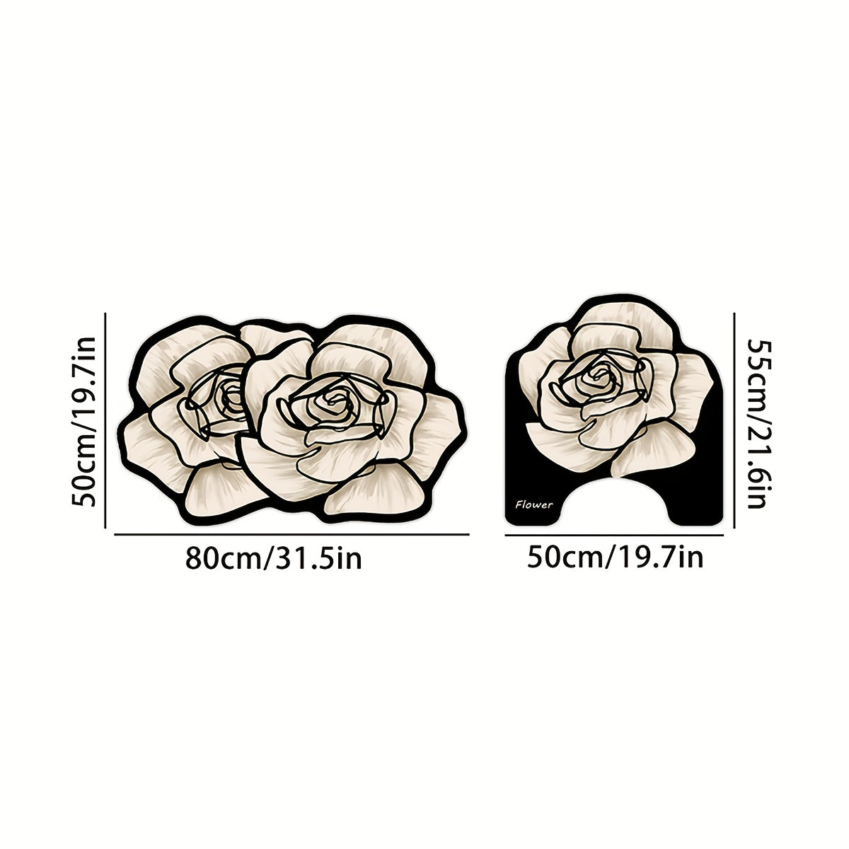 Elegant Floral Diatomite Bathroom Mat Set 3 Piece Non Slip