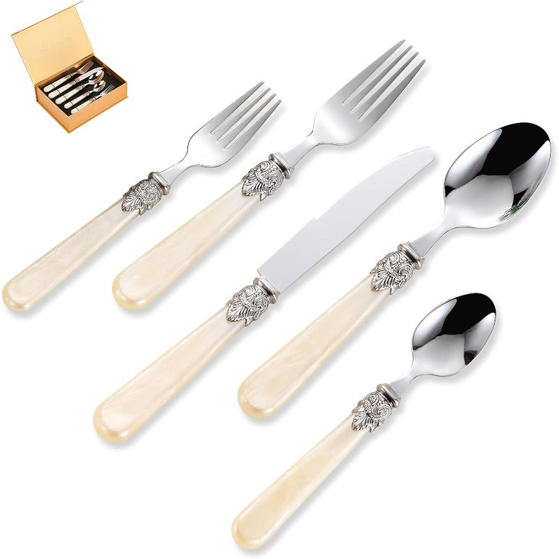Reverie Stainless Steel Vintage Flatware Set Dishwasher Safe
