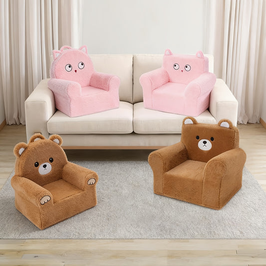 MOONBEEKI Memory Foam Kids Armchair Bear Shape With Manual Recline For Toddlers