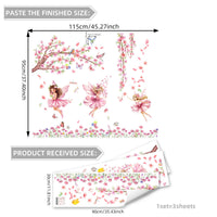 M15027 Elf Girl Wall Sticker Self Adhesive Birds And Butterflies