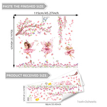 M15027 Elf Girl Wall Sticker Self Adhesive Birds And Butterflies