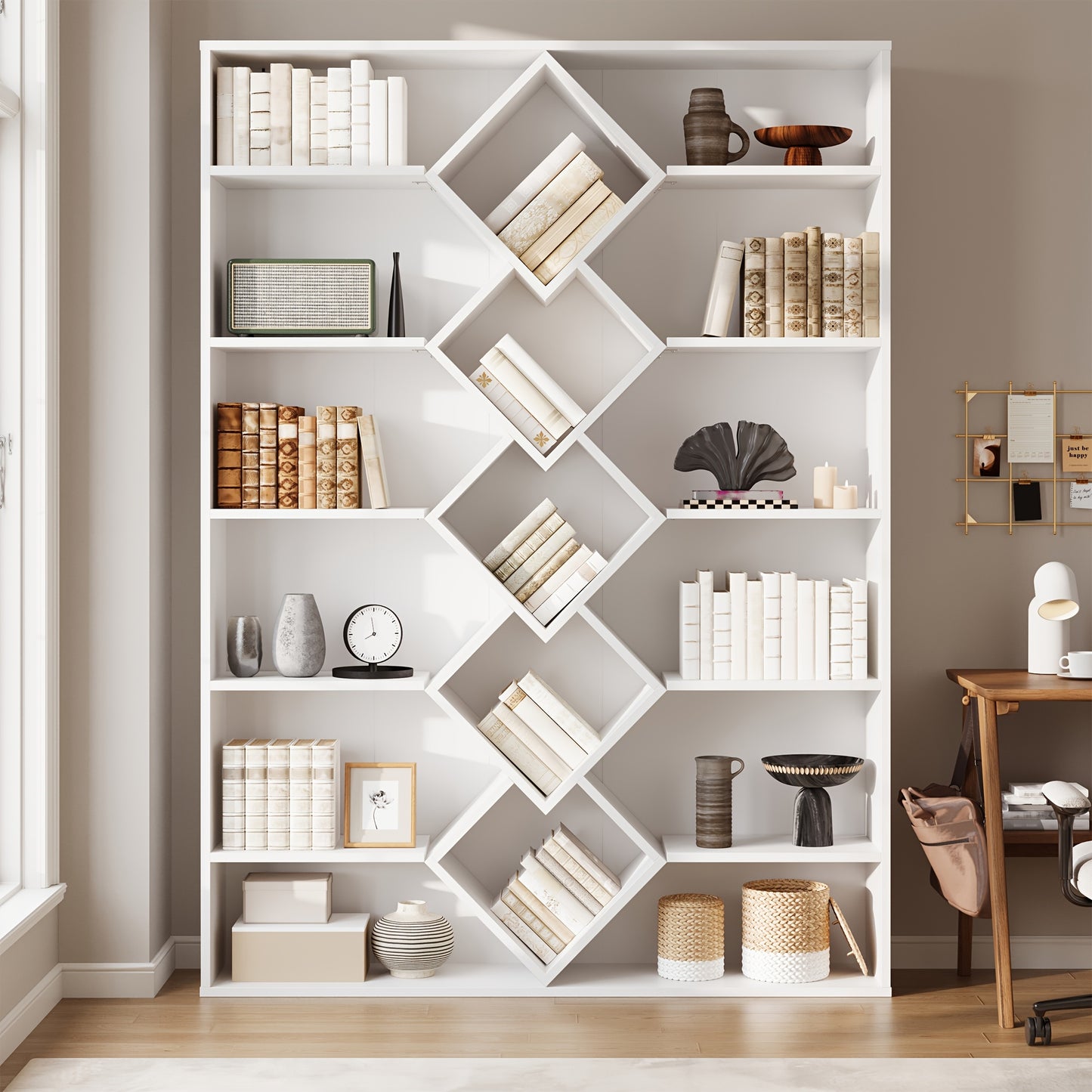 Six Tier Bookshelf Bookcase For Living Room Home Office Library