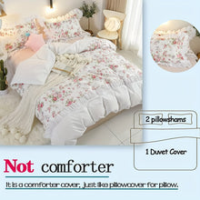 Floral Duvet Cover Set 3Piece Reversible Bulgarian Rose Bedding
