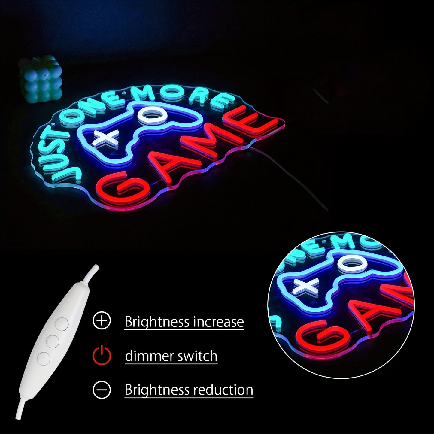 Just One More Game Neon Sign RGB LED Wall Lighting