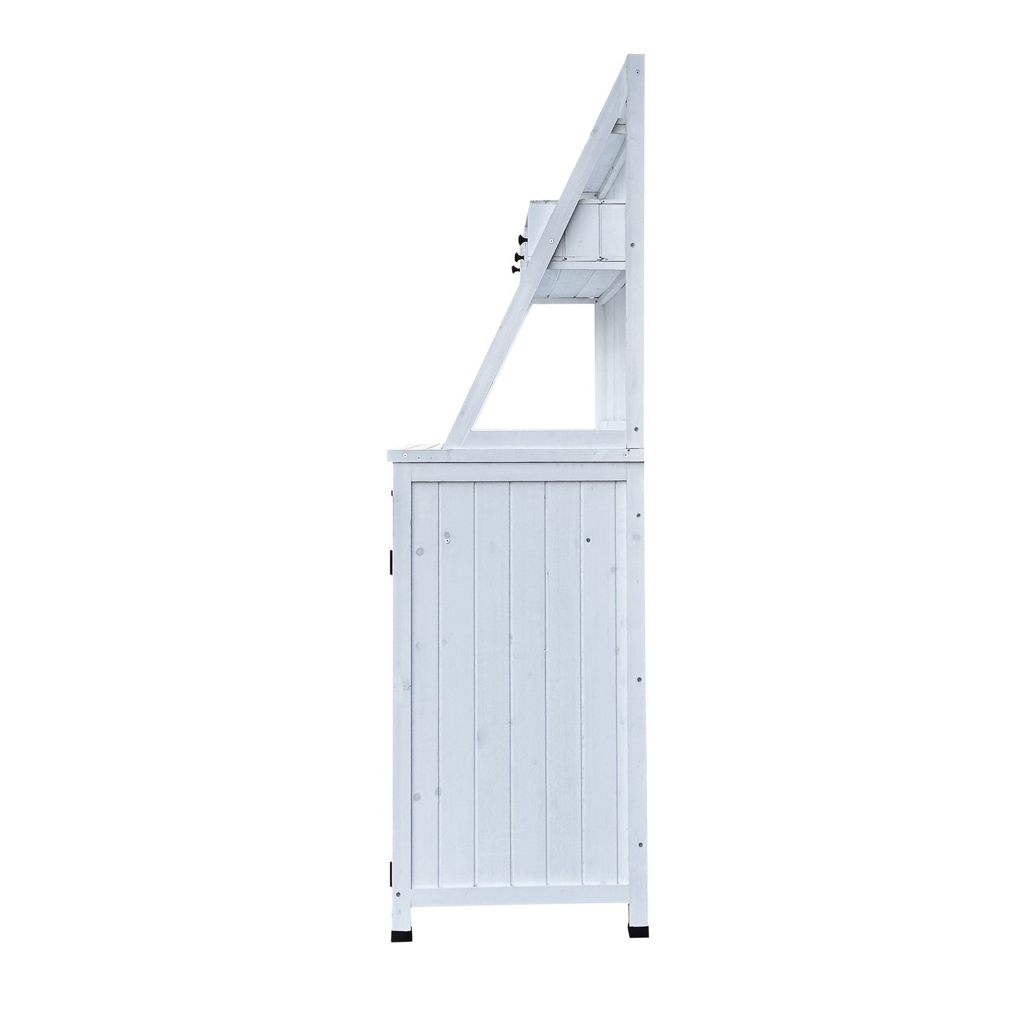 Outdoor Solid Fir Potting Station With Double Doors Shelved Top