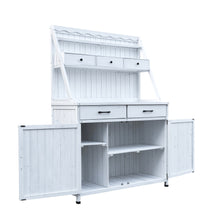 Outdoor Solid Fir Potting Station With Double Doors Shelved Top