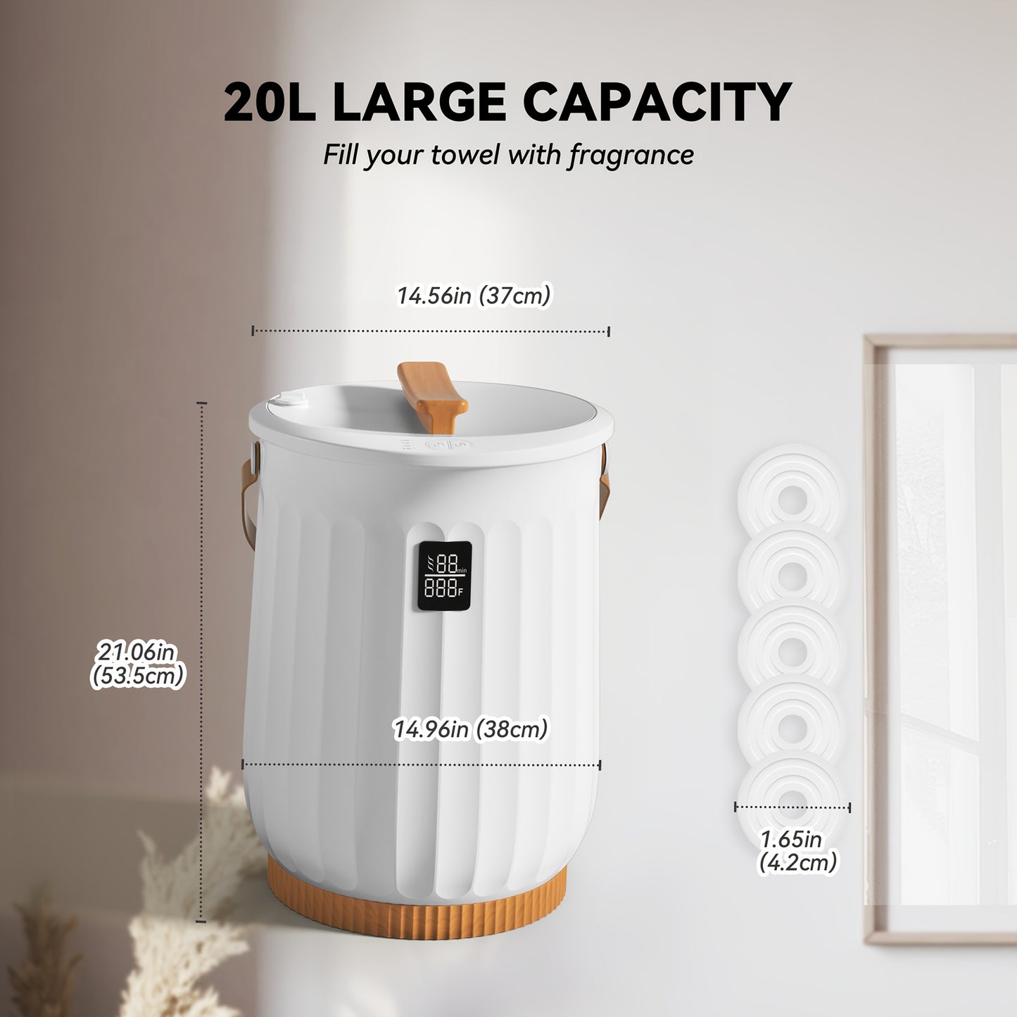 Luxurious Spa Grade Towel Warmer Bucket With Four Time Settings