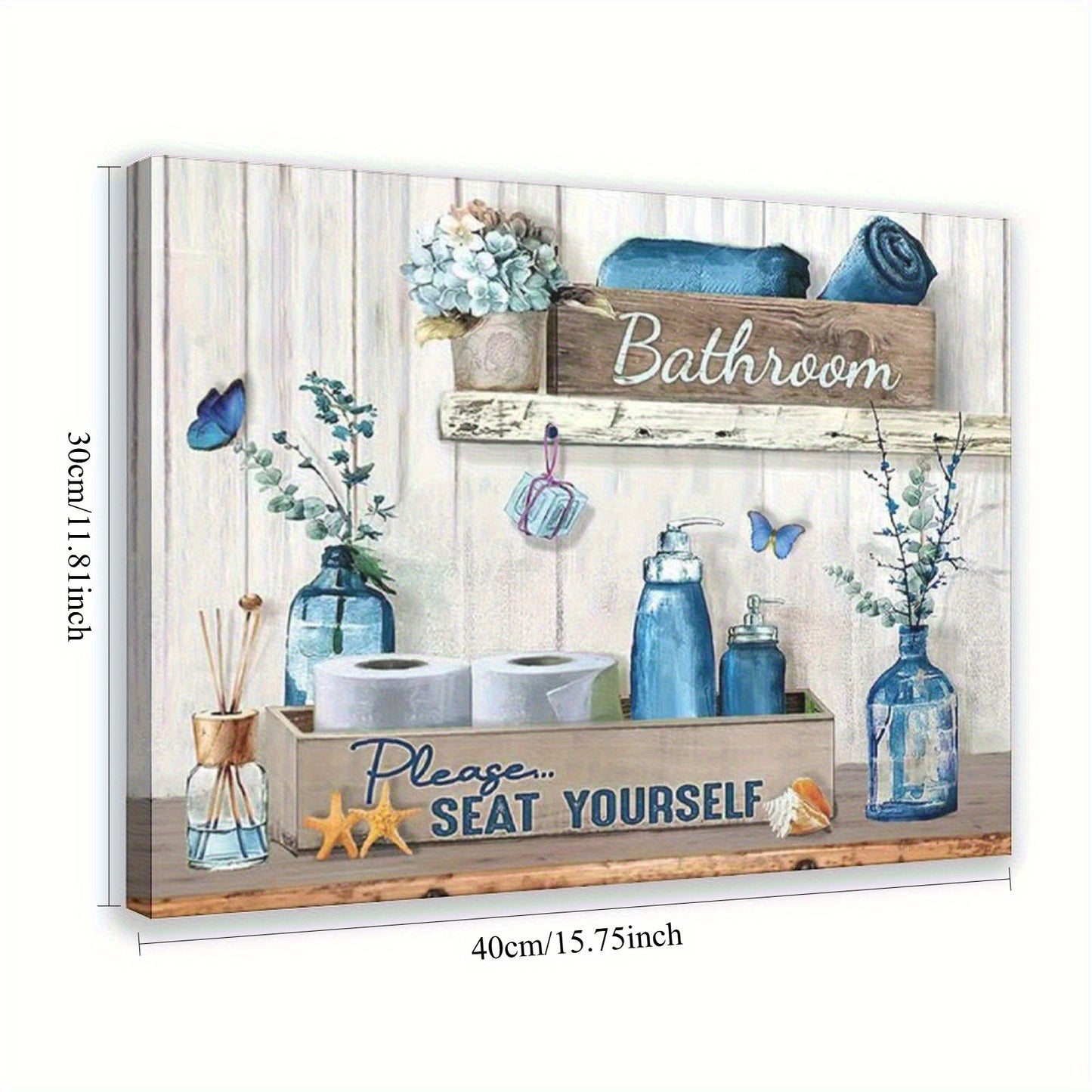 Rustic Wood Frame Canvas Art Please Seat Yourself Humorous Print