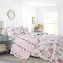 Lightweight Reversible Floral Bedspread Set Patchwork Cotton