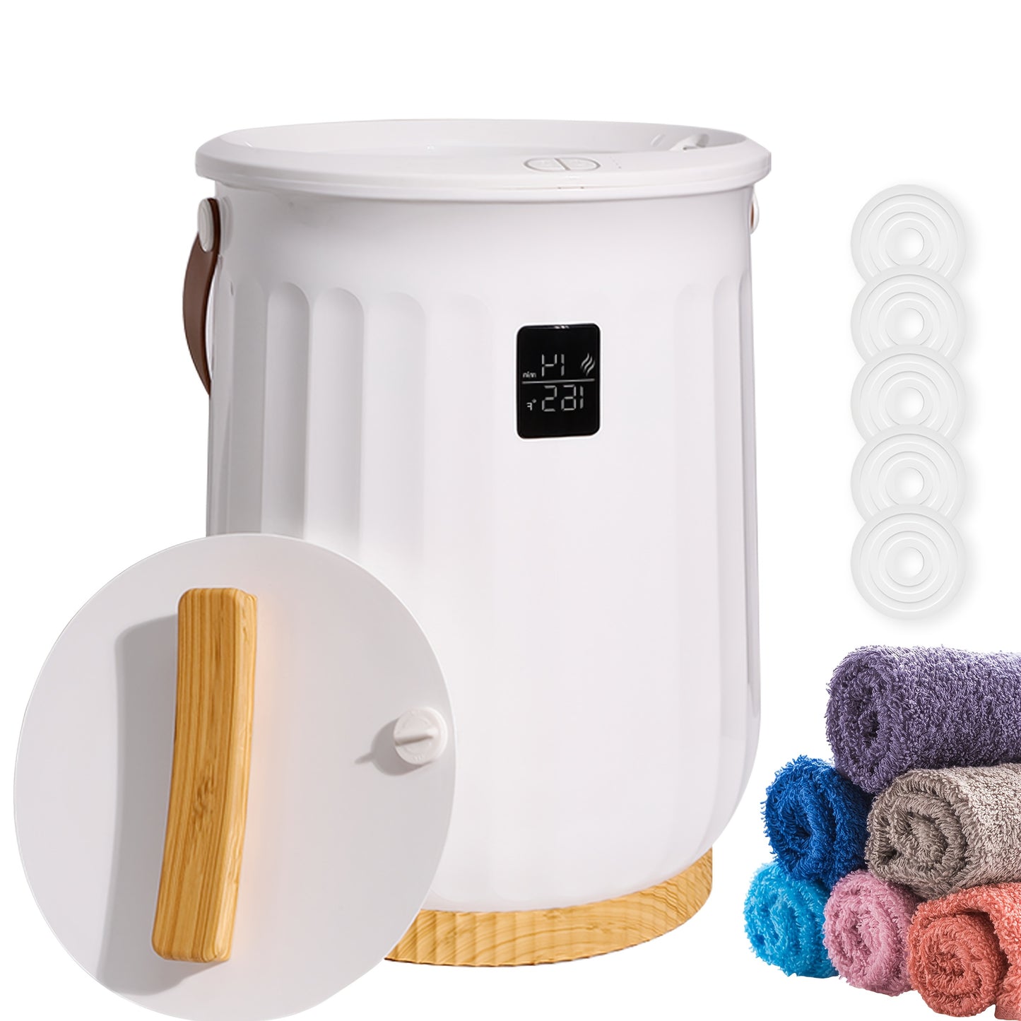 Luxurious Spa Grade Towel Warmer Bucket With Four Time Settings