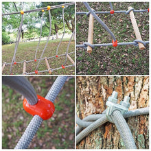 Solid Wood Outdoor Suspension Bridge For Backyard Playground Obstacle Course