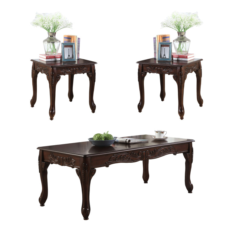 GINOST Wood Coffee And End Table Set With MDF Frame
