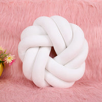 Handmade Woven Round Knot Lumbar Pillow Decorative Cushion