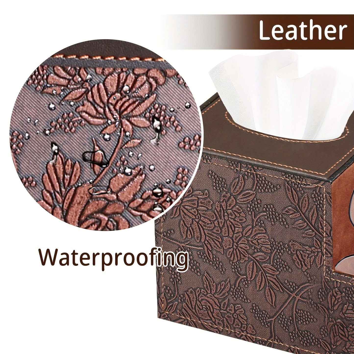 MILITWO Multifunctional PU Leather Napkin Box And Remote Holder