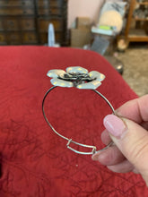 Adjustable Silver Plated Large Floral Rose Bracelet