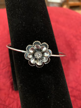 Silver Floral Rhinestone Bracelet: Adjustable Fashion Jewelry