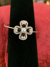 Handmade Gold Floral Bracelet: Pearl & Jewel Charm
