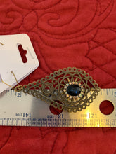 Victorian style antique bronze filigree rhinestone embellished ear rings