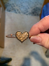 Copper and black heart bangle bracelet. Adjustable to fit any wrist size