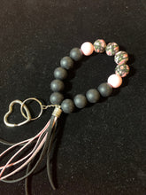Multicoloered silicone bead wrist band key chains