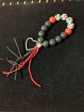 Multicoloered silicone bead wrist band key chains