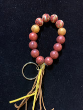 Multicoloered silicone bead wrist band key chains