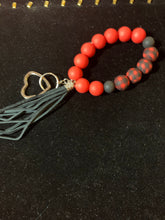 Multicoloered silicone bead wrist band key chains