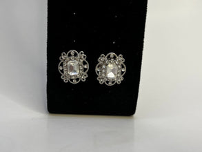 Rectangular Victorian rhinestone earrings