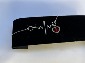 EKG Bracelet: Medical Gift with Dangling Heart