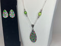 Kaleidoscope Necklace and Earring Set: Stained Glass Style, Hypoallergenic