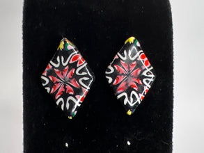 Kaleidoscope Clay Earrings: Hypoallergenic Stained Glass Style