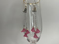 Pink Calla Lily Drop Earrings: Silver Chain Tulip Base