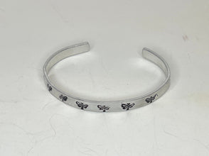 Dragonfly stamped metal bracelet