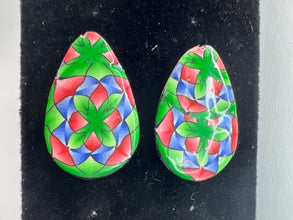 Kaleidoscope Necklace and Earring Set: Stained Glass Style, Hypoallergenic