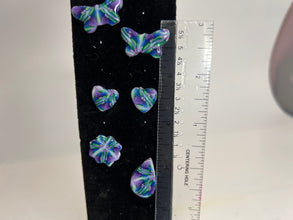 Stained glass looking or kaleidoscope style stud earrings made of clay