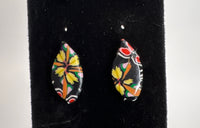 Kaleidoscope Clay Earrings: Hypoallergenic Stained Glass Style