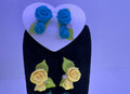 Handmade Clay Rose Studs: Victorian Style Floral Earrings