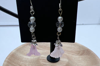 Dainty hand painted calls Lilly earrings