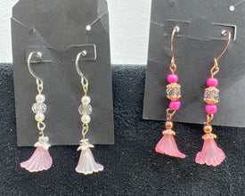 Dainty hand painted calls Lilly earrings