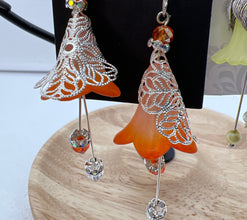 Hand Painted Lucite Calla Lily Earrings: Hypoallergenic Floral Jewelry