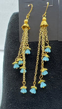 Czech Flower Chain Earrings: Bell Cap Dangle, Hypoallergenic