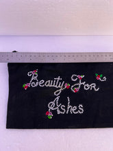 Beauty for ashes black canvas make up bag. Diamond dot designed
