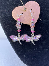 Rhinestone adorned dragonfly earrings beaded and blinged for beauty