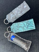 Handmade leather keychain lipstick or chap stick holder