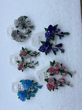 Polymer clay rose bouquet earrings. Handmade roses and Cala lilies