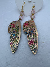 Clay filled butterfly wing earrings