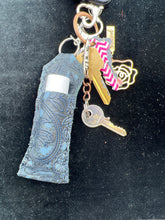 Handmade leather keychain lipstick or chap stick holder