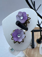 Acrylic Flower Bud Earrings: Antique Bronze Floral Earrings