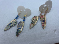 Clay filled butterfly wing earrings